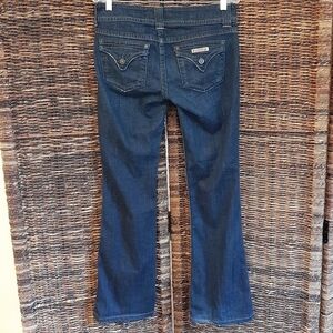 HUDSON 28 Signature Boot Cut Jeans Western Cowboy Cowgirl Rodeo Dark Low Rise